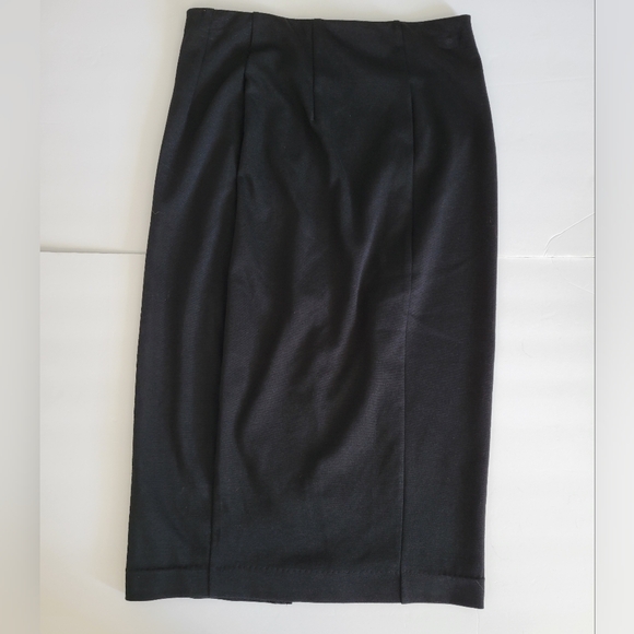 Jennifer Lopez Black Full Zip Up Front Midi Length Office Pencil Skirt - Picture 2 of 10